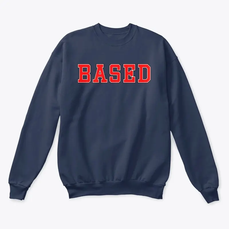 BASED VARSITY CREWNECK SWEATSHIRT RED